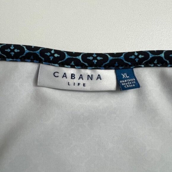 Cabana Life Santorini Peplum Sleeve Blue Dress UPF 50 Women's Size XL - Picture 6 of 6